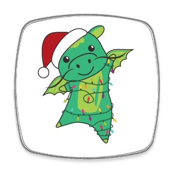 Dragon Christmas Winter Animals Dragon - Square fridge magnet - white - Front