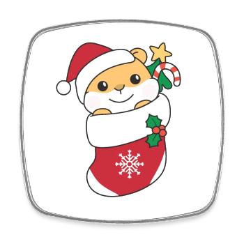 Hamsters Noël Neige Hiver Animaux Hamsters - Magnet carré - blanc - Devant
