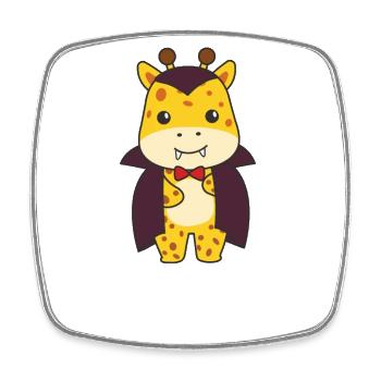 Giraffe Happy Halloween Cute Vampire Costume - Square fridge magnet - white - Front