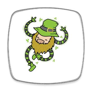 Nain irlandais de la Saint-Patrick - Magnet carré - blanc - Devant