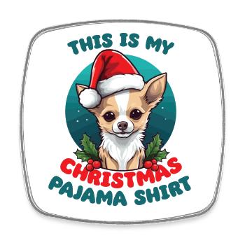 Chihuahua Pyjamas de Noël Chiens - Magnet carré - blanc - Devant