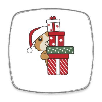 Guinea Pig Christmas Gift Winter Animals - Square fridge magnet - white - Front