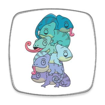 Neptunic Flag Pride LGBTQ Mignon Caméléon Stack - Magnet carré - blanc - Devant
