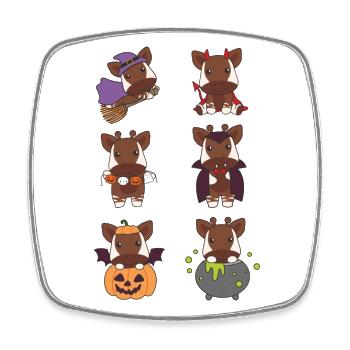 Okapi Halloween Devil Pumpkin Vampier Costume - Square fridge magnet - white - Front
