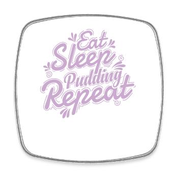 Ok But first Pudding Dessert Süßspeise - Square fridge magnet - white - Front