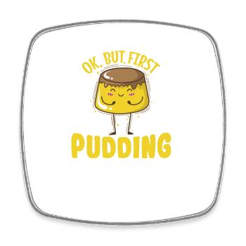 Je cours parce que j’aime vraiment le dessert au pudding - Magnet carré - blanc - Devant
