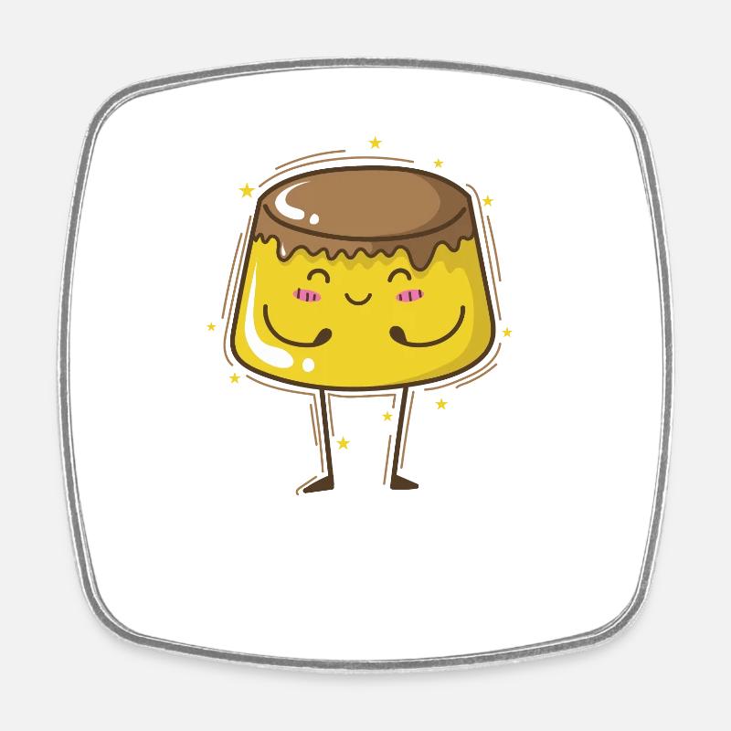 Pudding Lives Dessert Dessert - Square fridge magnet - white