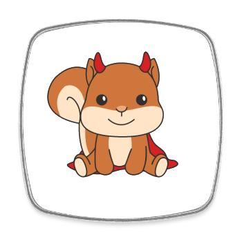 Squirrel Happy Halloween Devil Costume - Square fridge magnet - white - Front