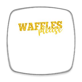 Waffles Please Snack Pastry Dough Baker - Square fridge magnet - white - Front