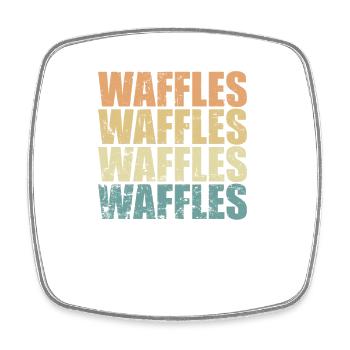Waffles Dessert Pastry Baker - Square fridge magnet - white - Front