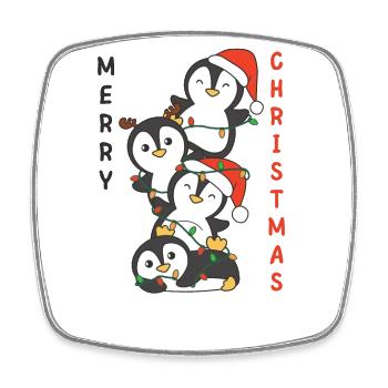 Pinguin Weihnachtsbaum Weihnachts Tiere Pinguine - Viereckiger Kühlschrankmagnet - Weiß - Vorne