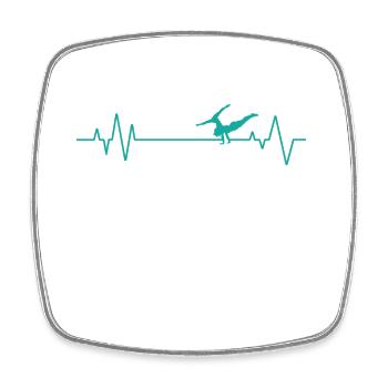 Heartbeat Line Acroyoga Sport Fitness - Square fridge magnet - white - Front