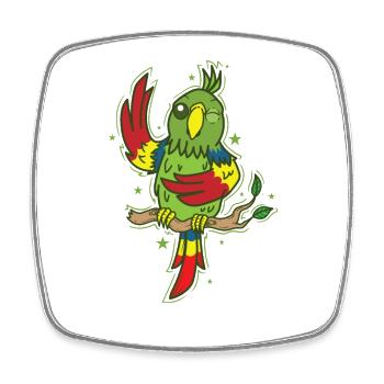 Parrot Waving Animal Talking Bird - Square fridge magnet - white - Front