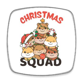 Hamster Christmas Tree Christmas Squad Hamster - Square fridge magnet - white - Front