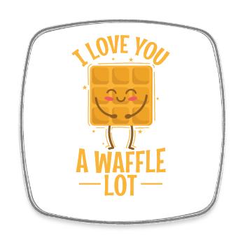 I Love You a Waffle Lot Teig Gebäck Snack - Viereckiger Kühlschrankmagnet - Weiß - Vorne