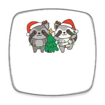 Raccoon Christmas Winter Animals Raccoons - Square fridge magnet - white - Front