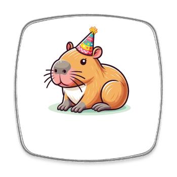 Capybara zum Geburtstag für Kinder ein Geschenk - Viereckiger Kühlschrankmagnet - Weiß - Vorne