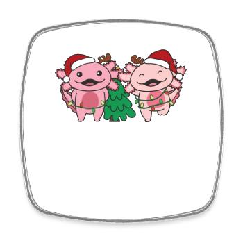 Axolotl Weihnachten Winter Tiere Axolotls - Viereckiger Kühlschrankmagnet - Weiß - Vorne