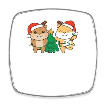 Hamster Christmas Winter Animals Hamster - Square fridge magnet - white - Front