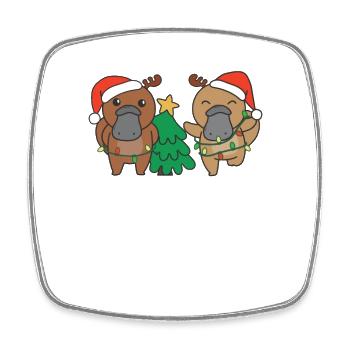 Platypus Christmas Winter Animals - Square fridge magnet - white - Front