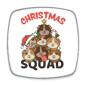 Guinea Pig Christmas Tree Christmas Squad - Square fridge magnet - white - Front