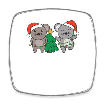 Souris, Noël, Hiver, Animaux, Souris - Magnet carré - blanc - Devant