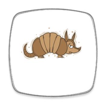 Armadillo is annoyed desert mammal - Square fridge magnet - white - Front
