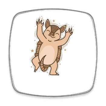 Armadillo se réjouit de la nature désertique - Magnet carré - blanc - Devant