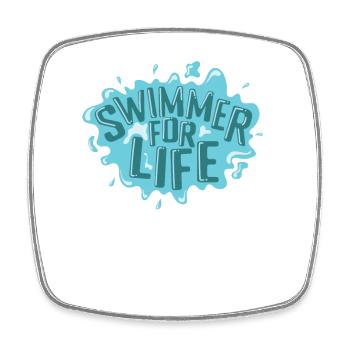 Swimmer for Life Sport Hobby - Viereckiger Kühlschrankmagnet - Weiß - Vorne