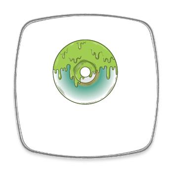 CD retro storage module data carrier - Square fridge magnet - white - Front
