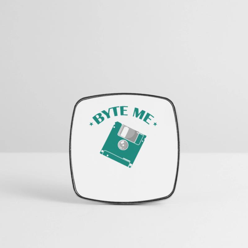 Byte me Diskette Floppy Disk Retrospeichermodul Viereckiger Kühlschrankmagnet