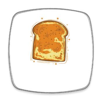 Toast Bread Dough Baked Goods - Square fridge magnet - white - Front