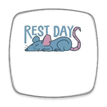 Rest Day Rat Sleeps Nature Rodent - Square fridge magnet - white - Front
