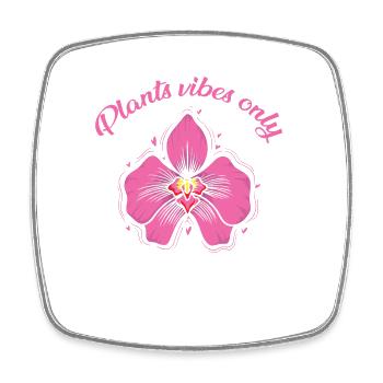 Plantes vibes seulement Orchidée Fleur Plante - Magnet carré - blanc - Devant