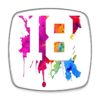 18 YEARS 18TH BIRTHDAY - Square fridge magnet - white - Front