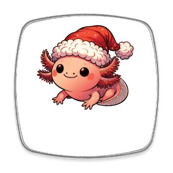 Axolotl Christmas Cute Axolotls Merry Christmas - Square fridge magnet - white - Front