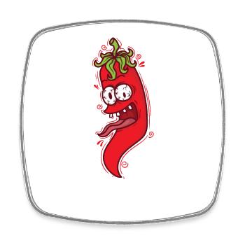 scharfe Chili Gewürz Scoville - Viereckiger Kühlschrankmagnet - Weiß - Vorne