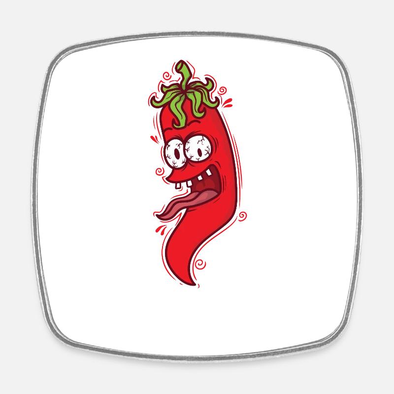 piment fort épices Scoville - Magnet carré - blanc