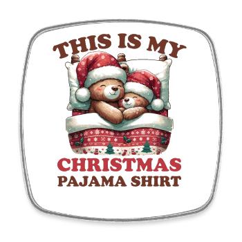 Bear Christmas Pajamas Bears - Square fridge magnet - white - Front