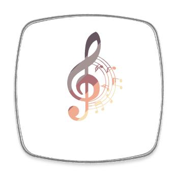 Musique en clef avec harmonie - Magnet carré - blanc - Devant