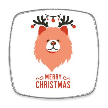 Chow Chow Christmas Winter Animals Dogs - Square fridge magnet - white - Front