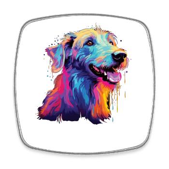 Wasserfarben Farbenfroher Chow Chow - Viereckiger Kühlschrankmagnet - Weiß - Vorne