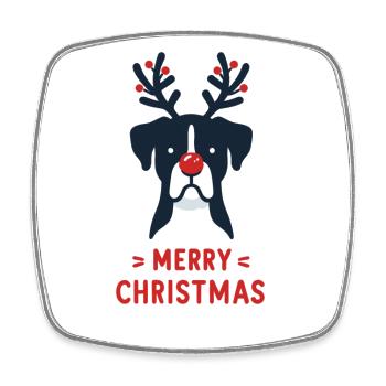 Boxer Christmas Winter Animals Dogs - Square fridge magnet - white - Front