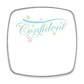 Confident "Confident" - Square fridge magnet - white - Front