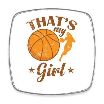 C’est ma fille Basketball Femmes Sports - Magnet carré - blanc - Devant