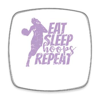 Manger Sommeil cerceaux Répéter Basketball Femmes - Magnet carré - blanc - Devant