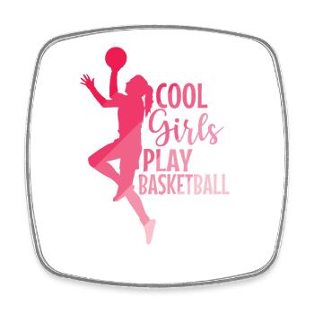 Cool Girls play Basketball Mädchen - Square fridge magnet - white - Front