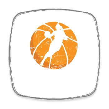 Basket-ball Filles Femmes Sports Hoop - Magnet carré - blanc - Devant