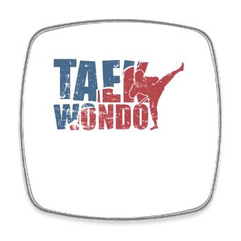 Taekwondo Martial Arts Training Fit - Square fridge magnet - white - Front