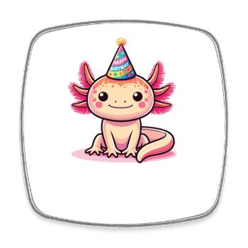 Axolotl Birthday for Kids a Birthday - Square fridge magnet - white - Front
